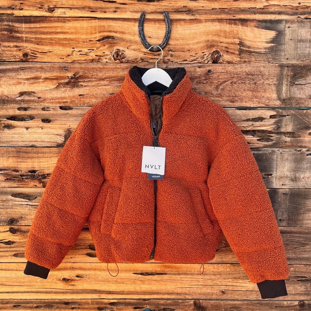 NVLT | NWT Women's Berber Puffer Burnt Orange Jacket XS